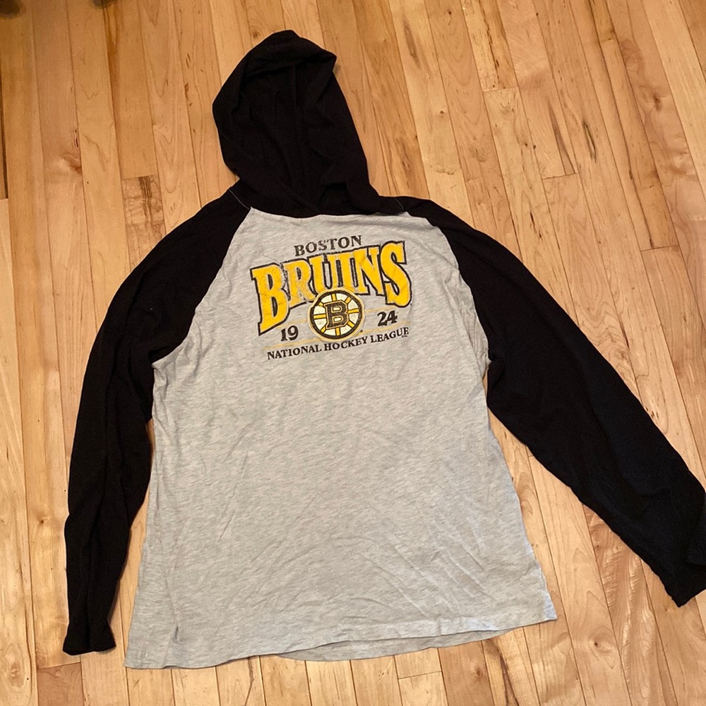 Men’s bruins Long sleeve hooded shirt size 2X